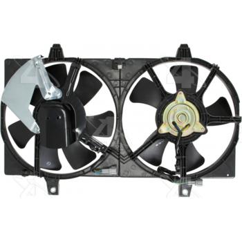 2000 Nissan Tsuru Dual Radiator and Condenser Fan Assembly Four Seasons 75299 image 2 of 3