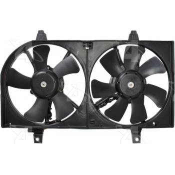 2000 Nissan Tsuru Dual Radiator and Condenser Fan Assembly Four Seasons 75299 image 3 of 3