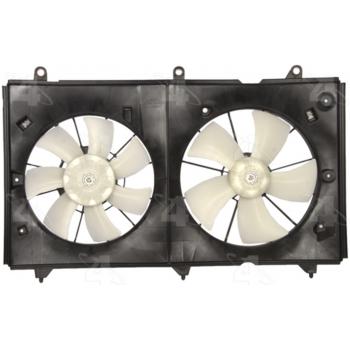 2004 Honda Accord Dual Radiator and Condenser Fan Assembly Four Seasons 75358 image 2 of 4