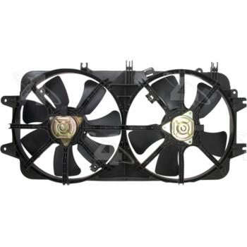 2002 Mazda 626 Dual Radiator and Condenser Fan Assembly Four Seasons 75501 image 2 of 3