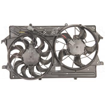 2003 Ford Focus Dual Radiator and Condenser Fan Assembly Four Seasons 75649 image 1 of 3