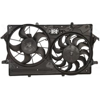 2003 Ford Focus Dual Radiator and Condenser Fan Assembly Four Seasons 75649 image 2 of 3