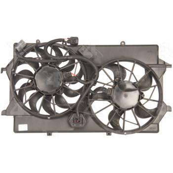 2003 Ford Focus Dual Radiator and Condenser Fan Assembly Four Seasons 75652 image 1 of 2