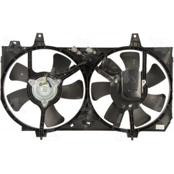 2002 Infiniti G20 Dual Radiator and Condenser Fan Assembly Four Seasons 76083 image 1 of 2