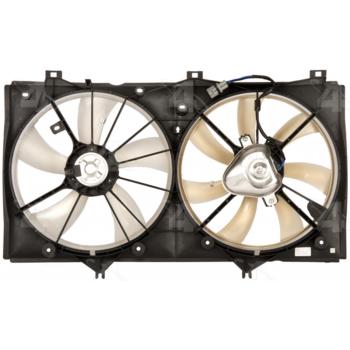 2009 Toyota Camry Dual Radiator and Condenser Fan Assembly Four Seasons 76104 image 1 of 2