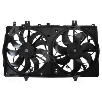 2014 Nissan Rogue Dual Radiator and Condenser Fan Assembly Four Seasons 76386 image 1 of 4