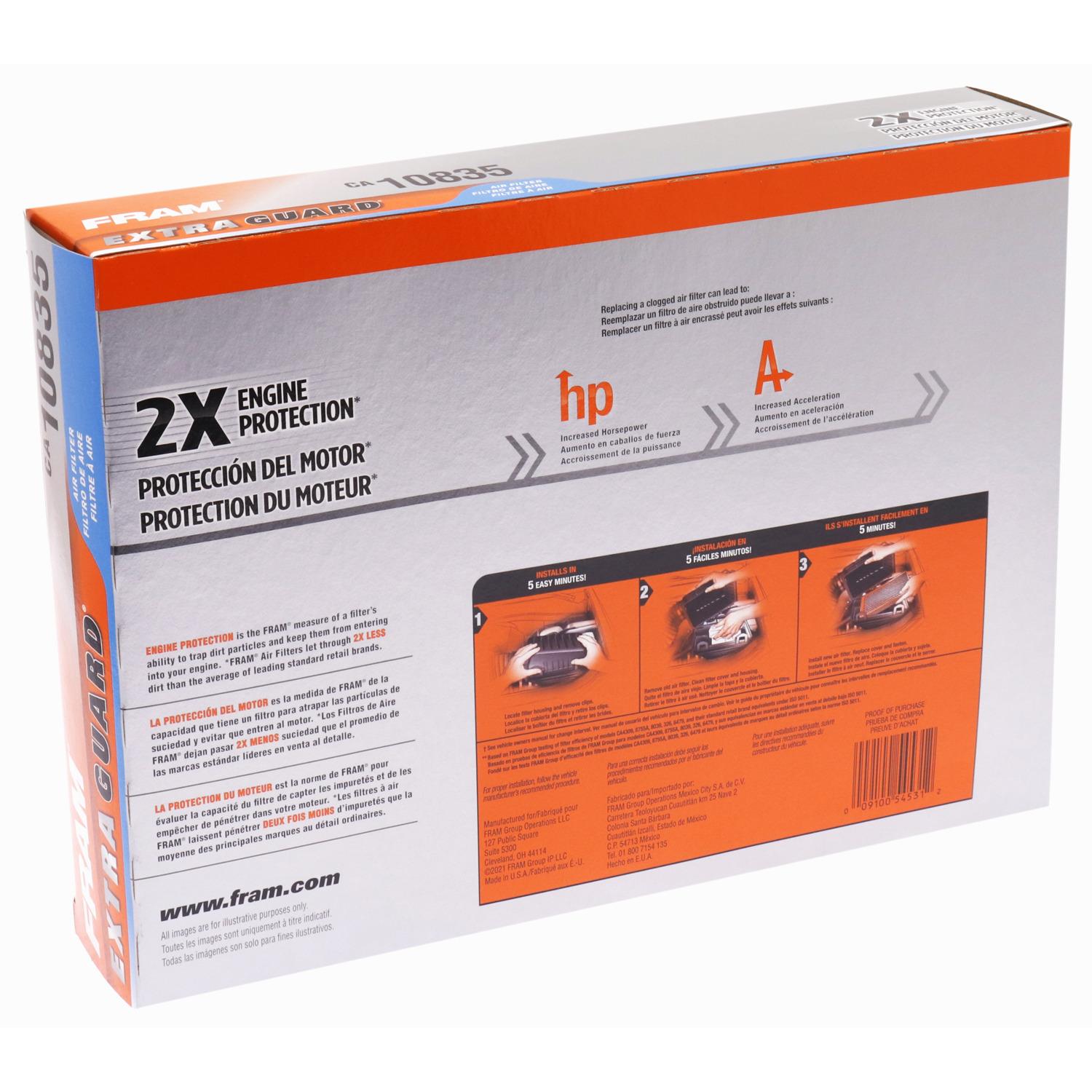 Fram CA10835 - Air Filter Fram CA10835 Air Filter product image 4 of 6
