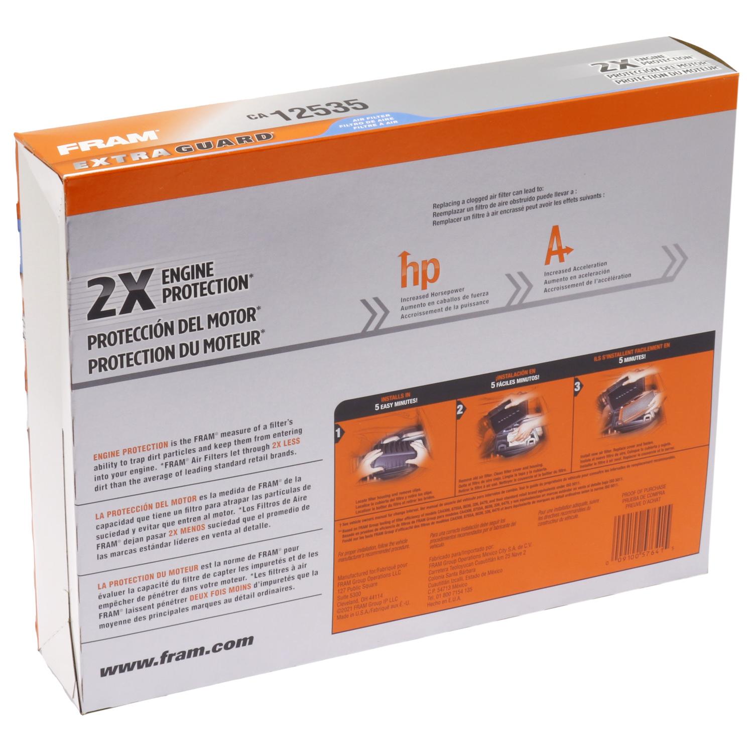 Fram CA12535 - Air Filter Fram CA12535 Air Filter product image 1 of 6