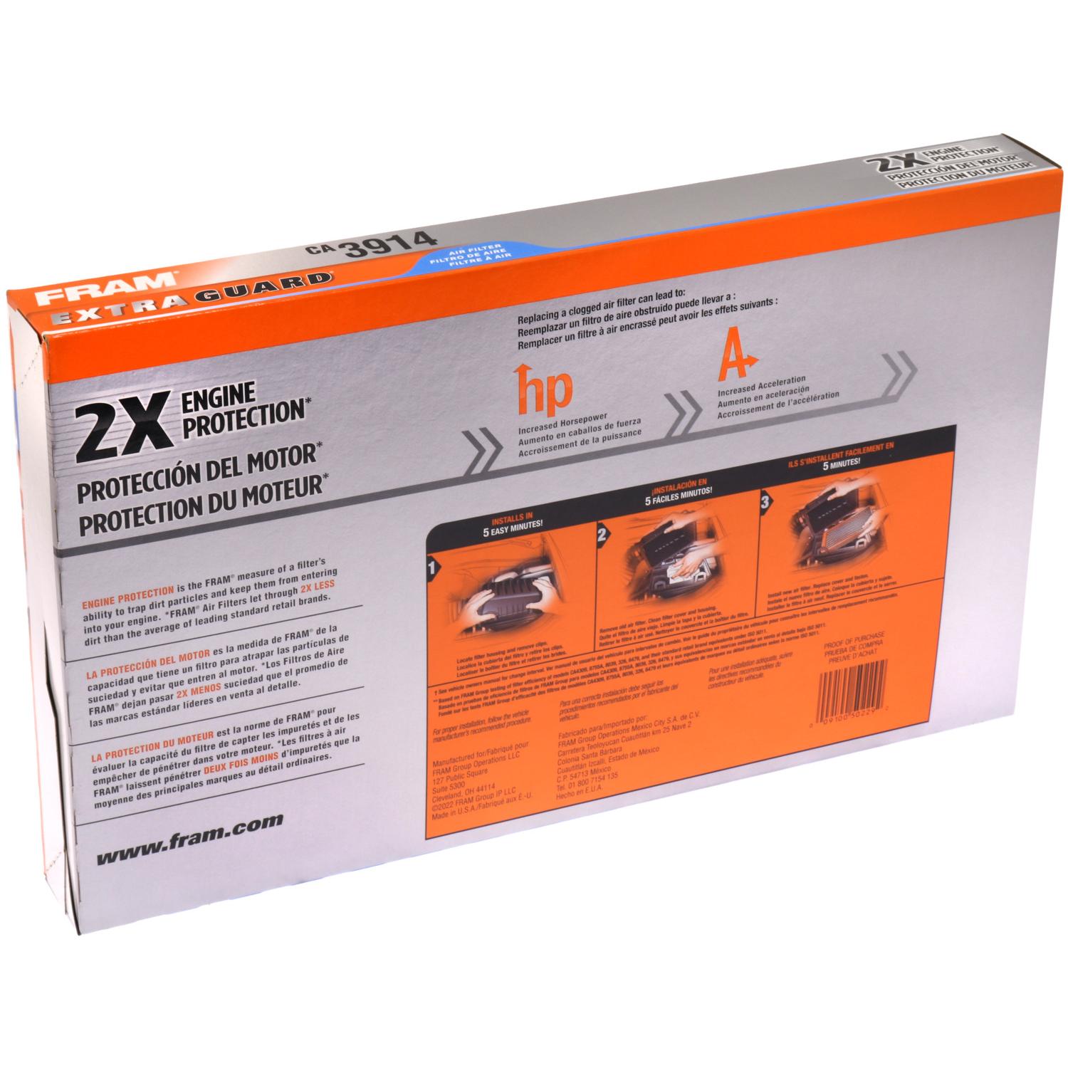 Fram CA3914 - Air Filter Fram CA3914 Air Filter product image 7 of 7