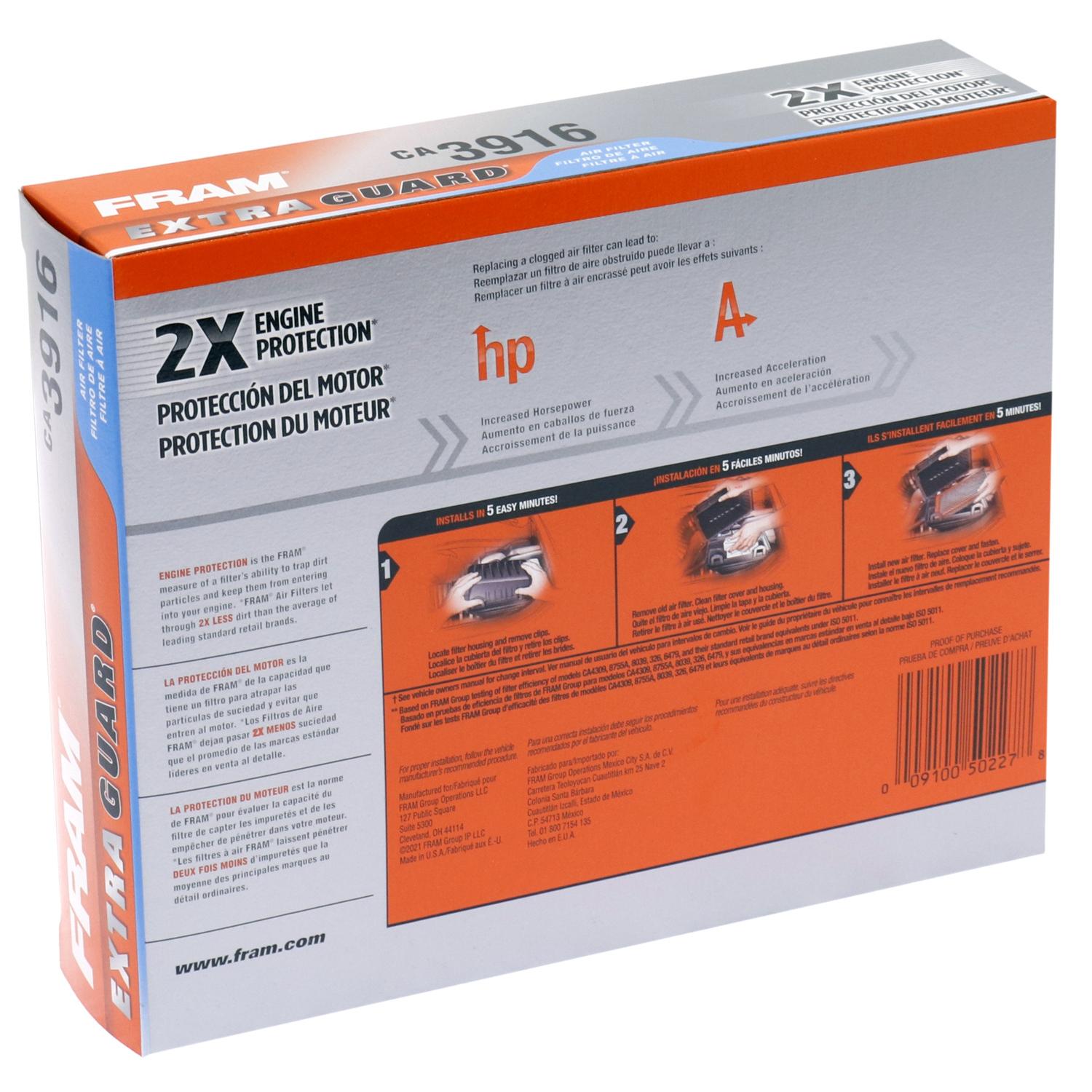 Fram CA3916 Air Filter product image 5 of 7