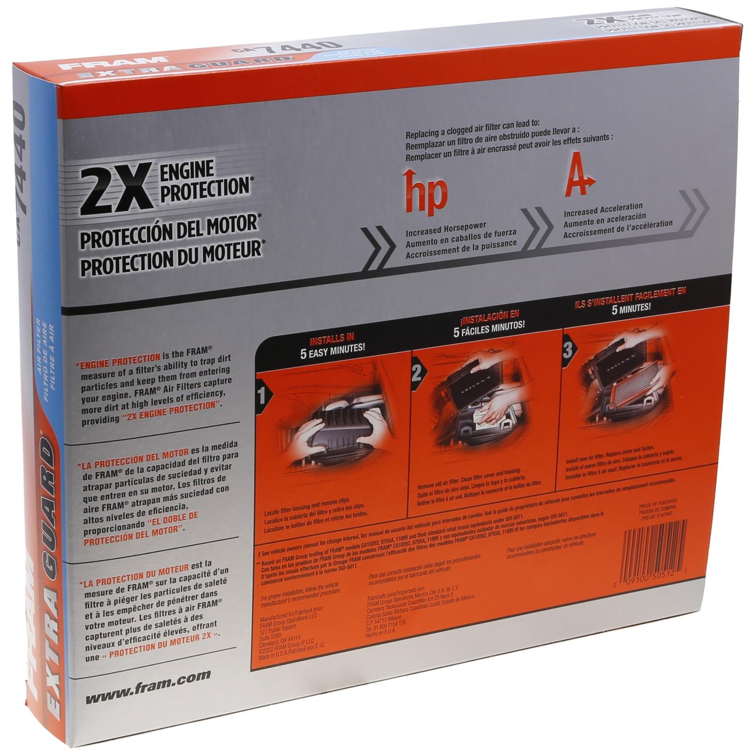 Fram CA7440 - Air Filter Fram CA7440 Air Filter product image 6 of 7
