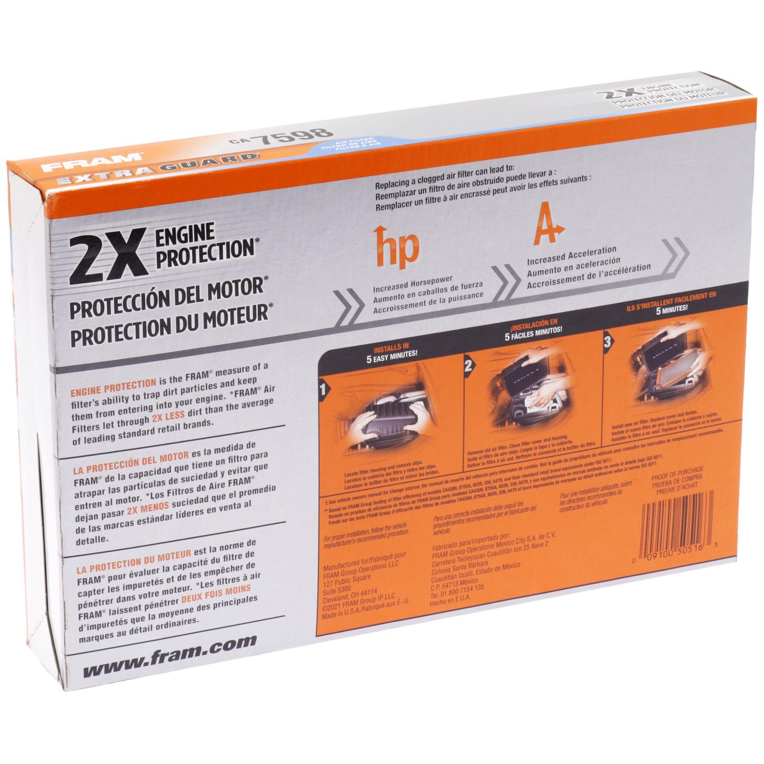 Fram CA7598 - Air Filter Fram CA7598 Air Filter product image 5 of 7