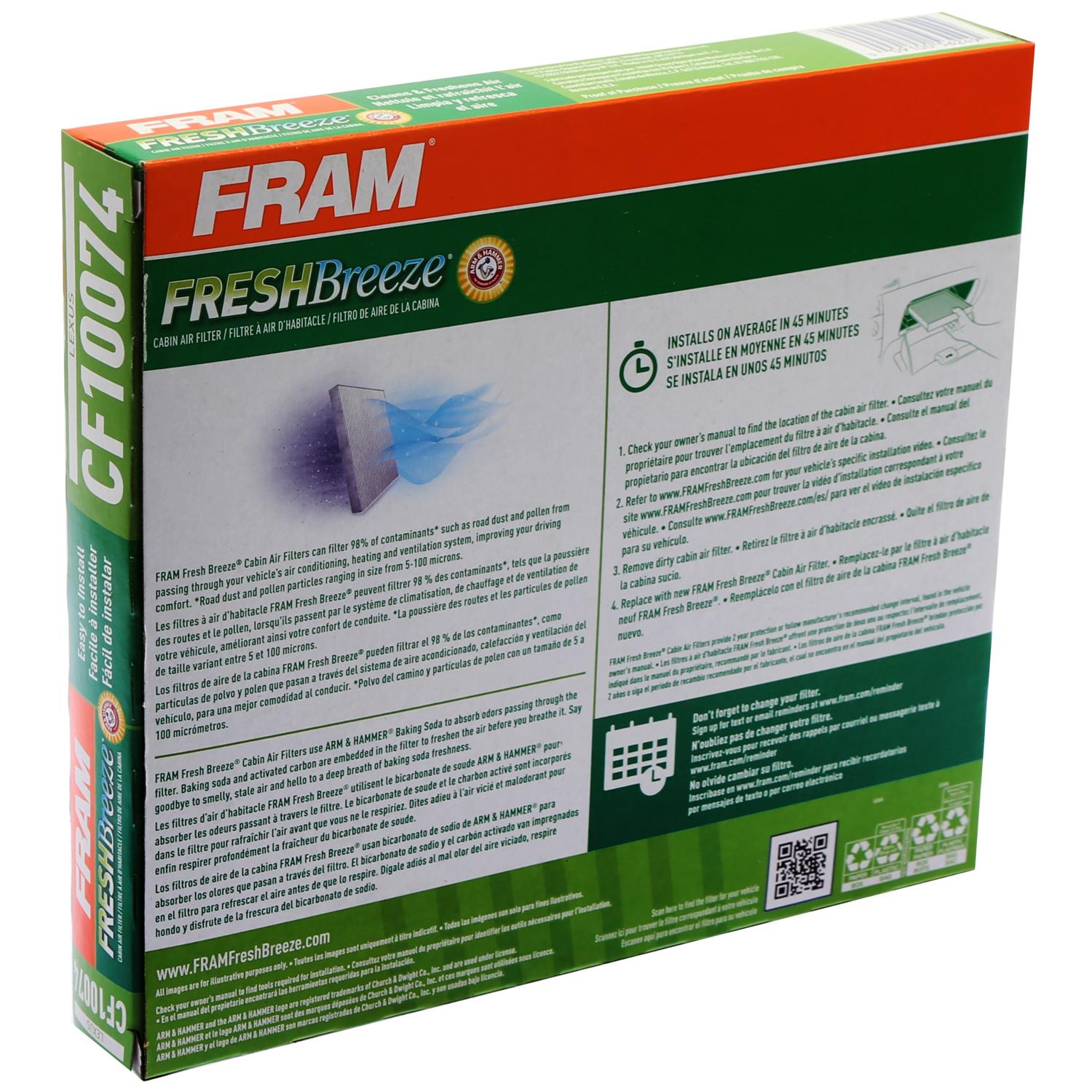 Fram CF10074 - Cabin Air Filter Fram CF10074 Cabin Air Filter product image 4 of 6