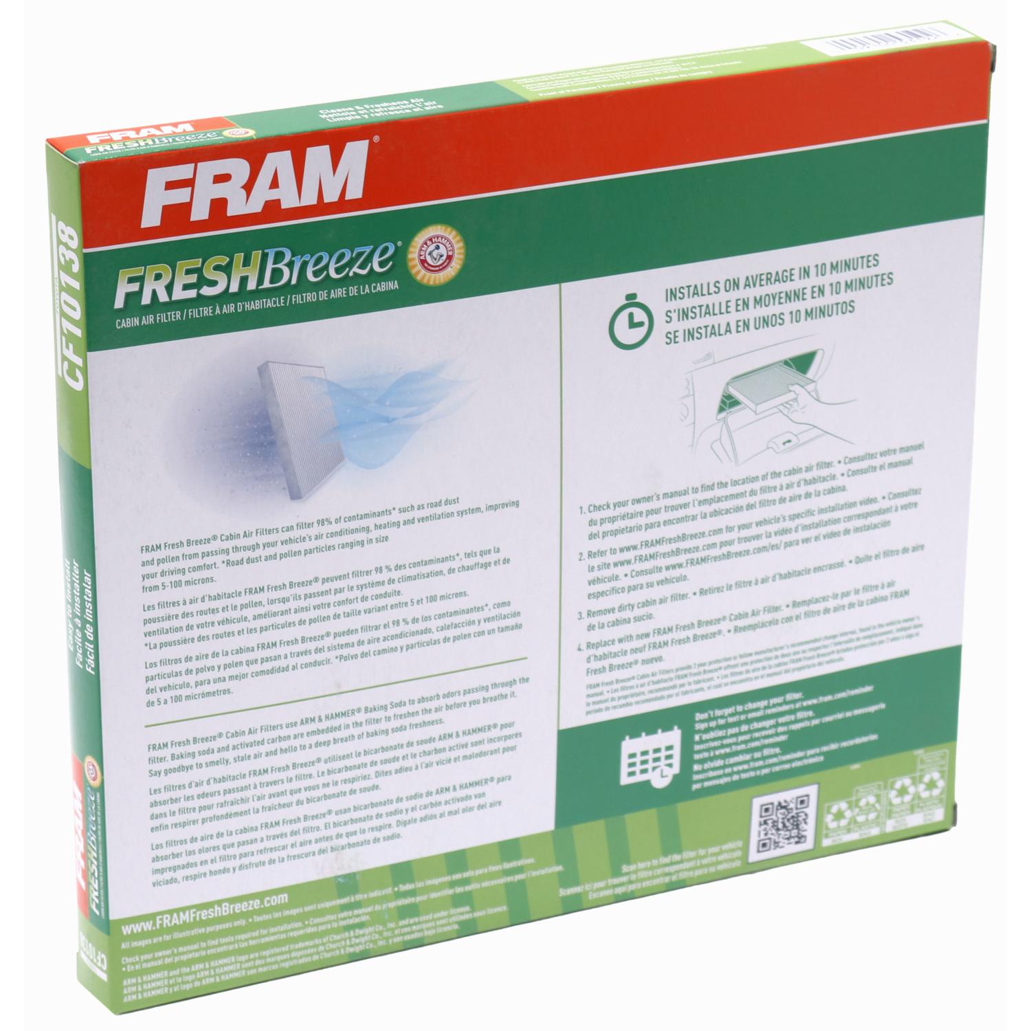 Fram CF10138 - Cabin Air Filter Fram CF10138 Cabin Air Filter product image 4 of 6