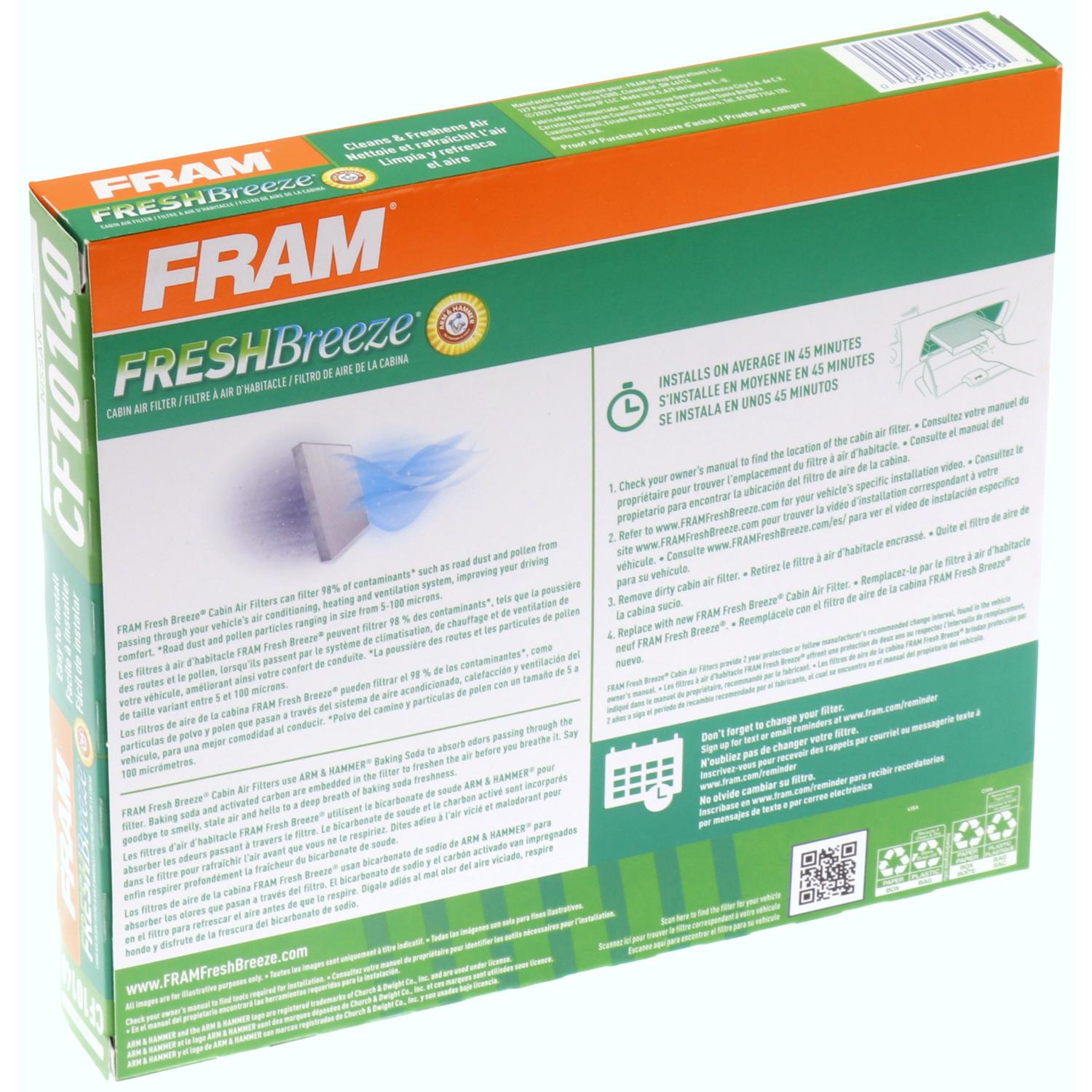 Fram CF10140 Cabin Air Filter product image 5 of 6