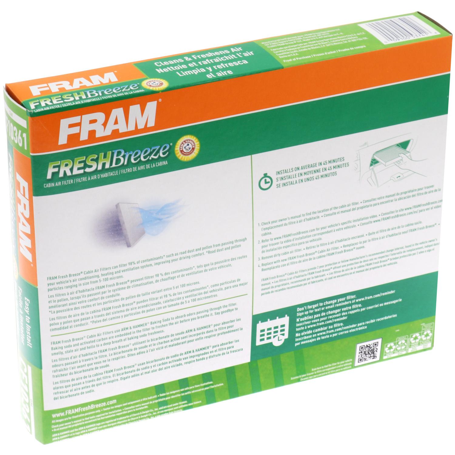 Fram CF10361 - Cabin Air Filter Fram CF10361 Cabin Air Filter product image 5 of 6