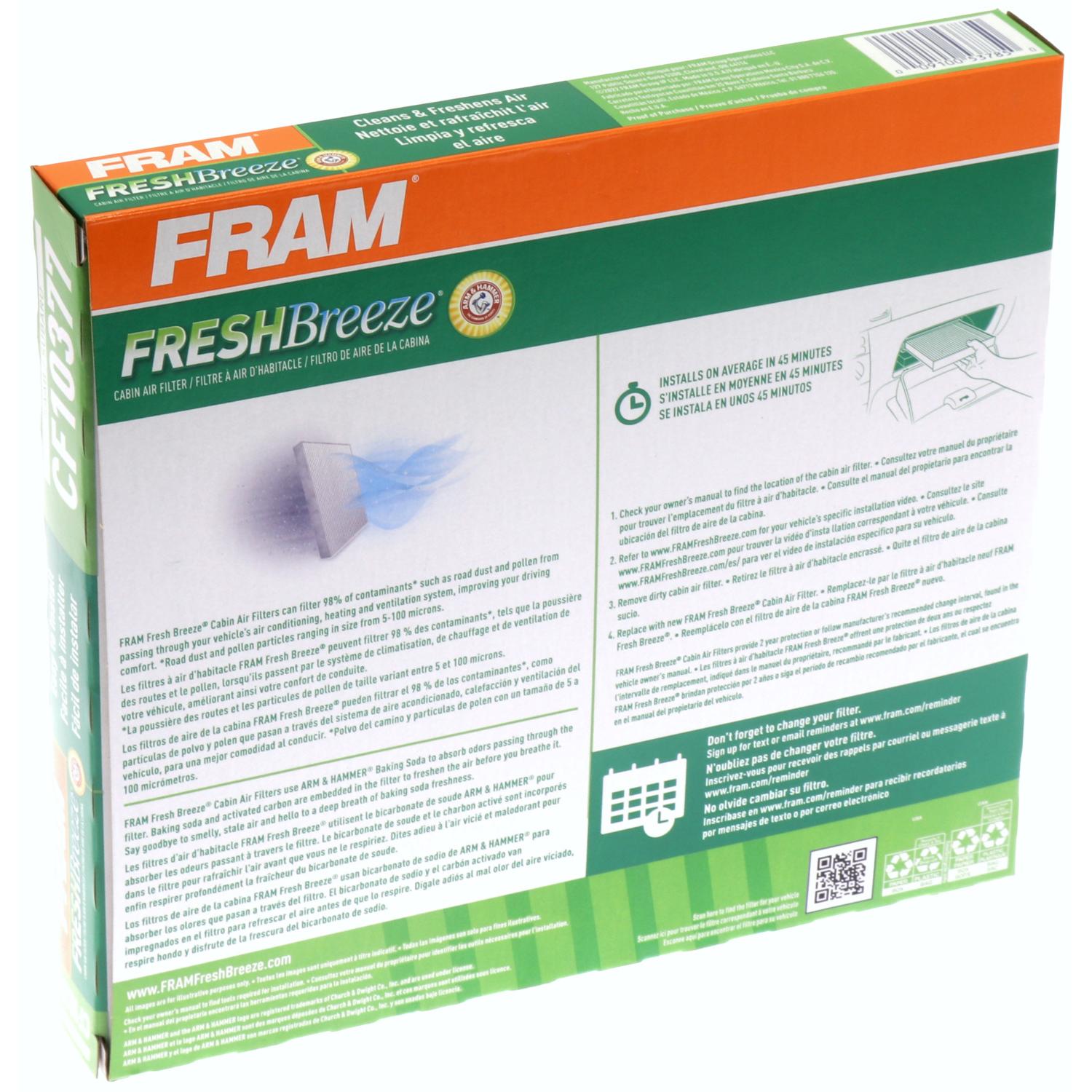 Fram CF10377 - Cabin Air Filter Fram CF10377 Cabin Air Filter product image 6 of 7