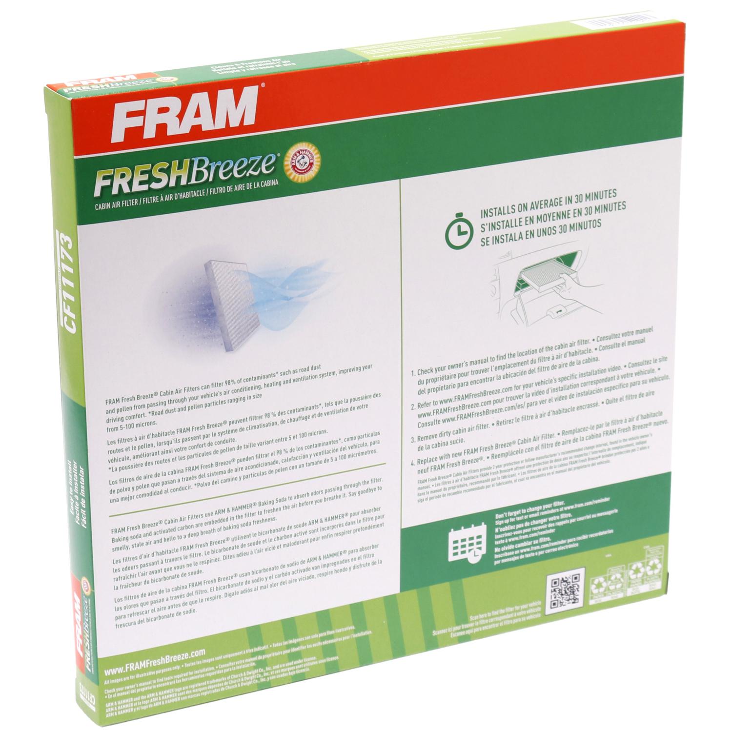 Fram CF11173 - Cabin Air Filter Fram CF11173 Cabin Air Filter product image 4 of 6