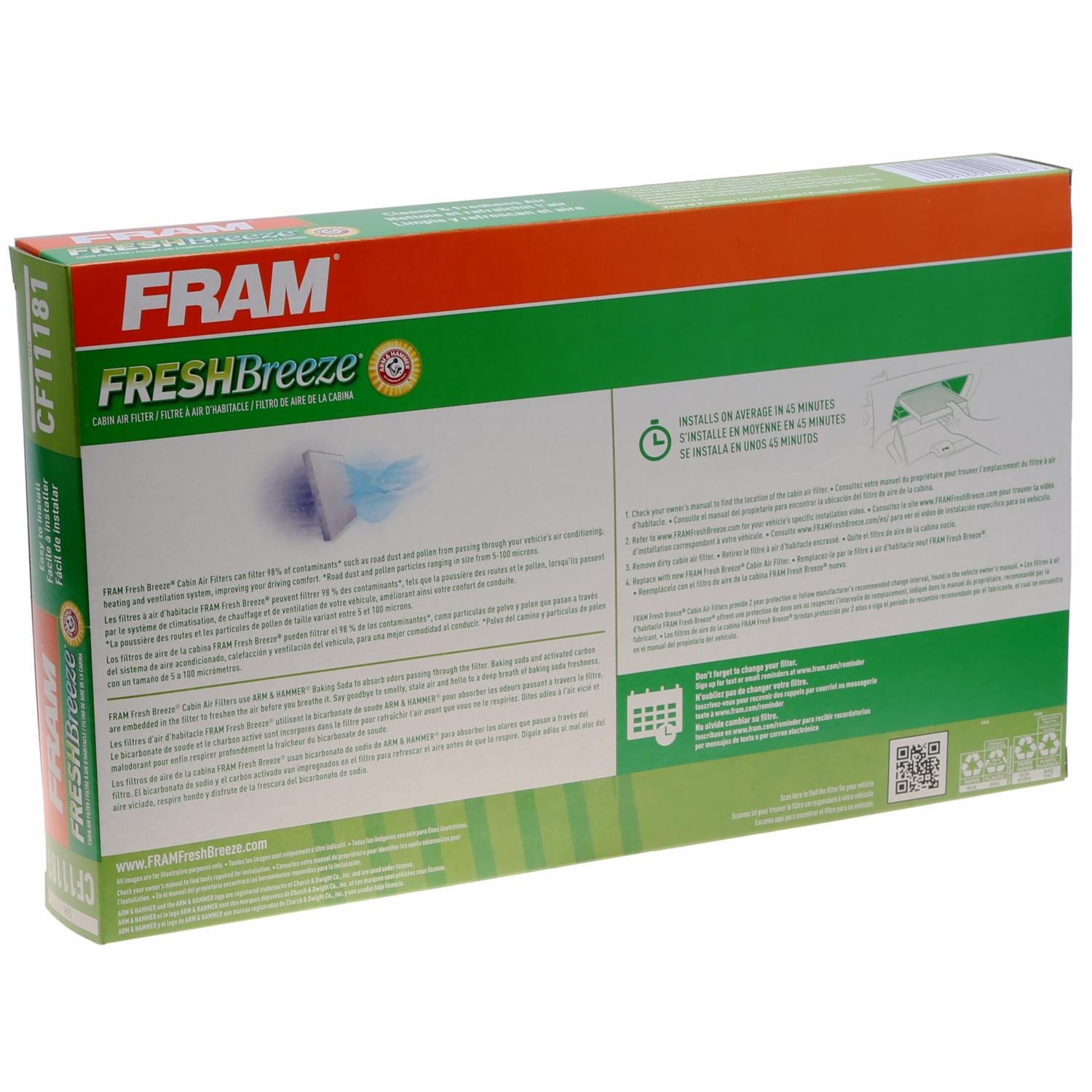 Fram CF11181 - Cabin Air Filter Fram CF11181 Cabin Air Filter product image 5 of 6