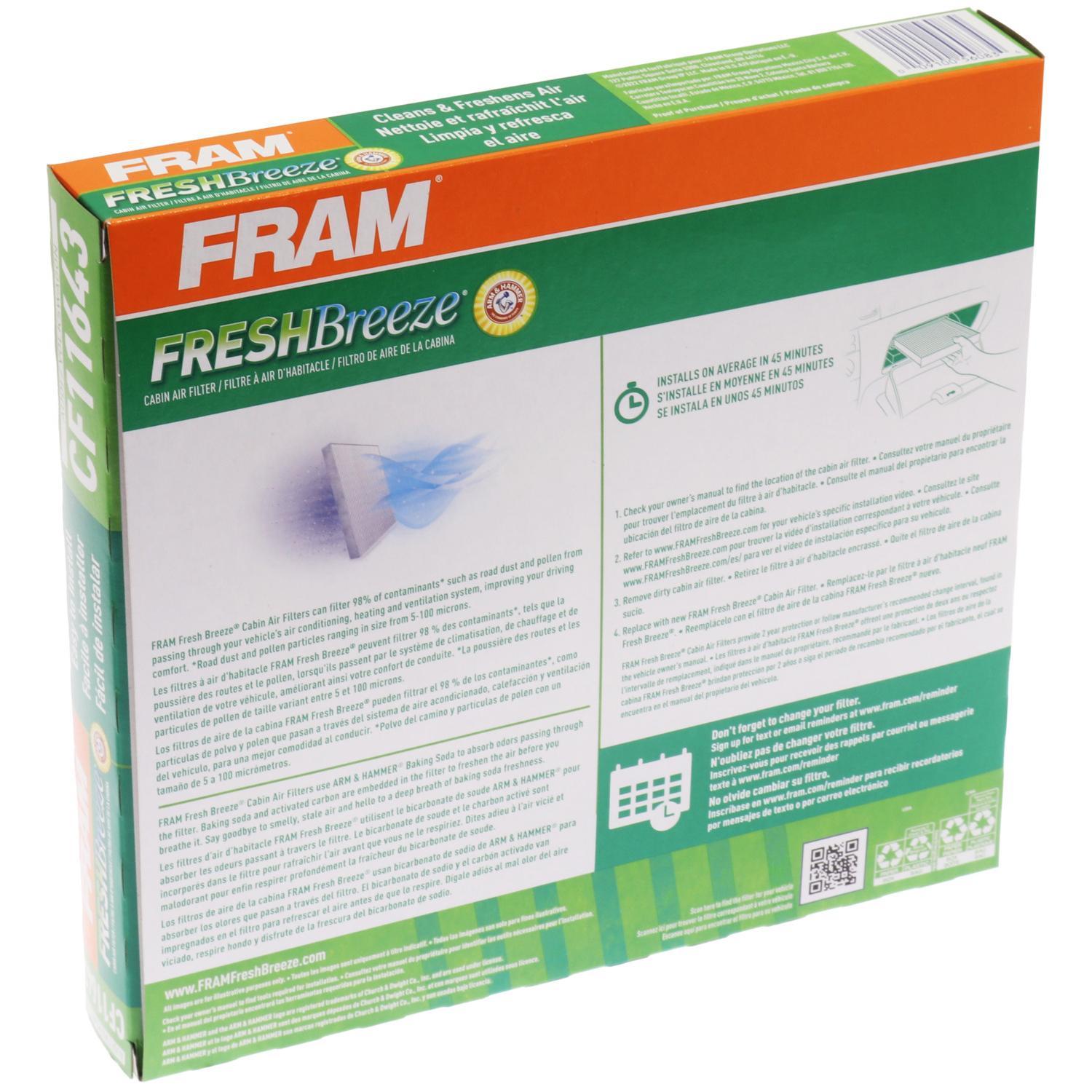 Fram CF11643 - Cabin Air Filter Fram CF11643 Cabin Air Filter product image 6 of 7