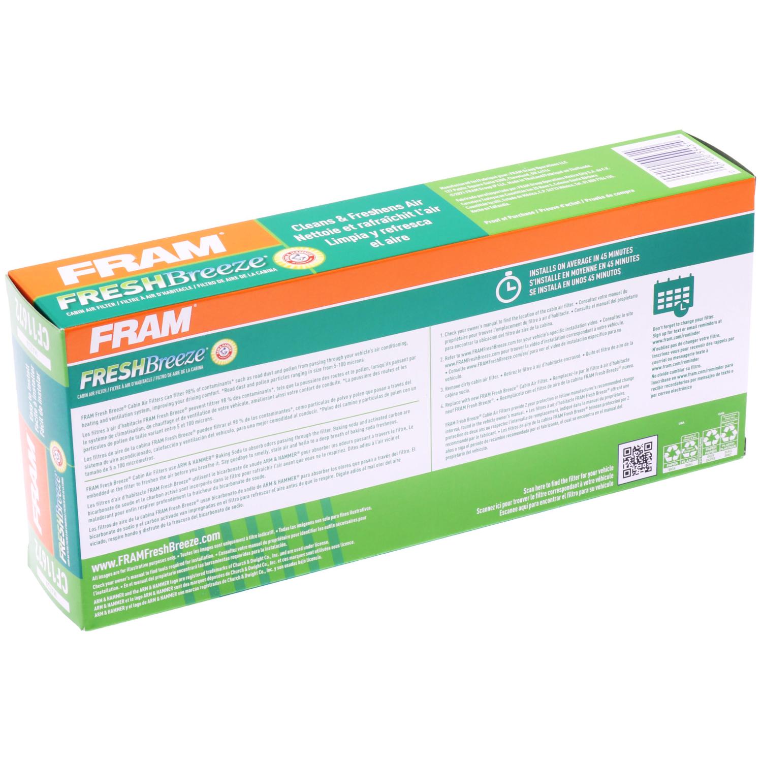 Fram CF11672 - Cabin Air Filter Fram CF11672 Cabin Air Filter product image 4 of 7