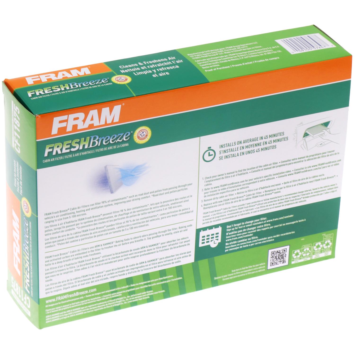 Fram CF11875 Cabin Air Filter product image 1 of 6