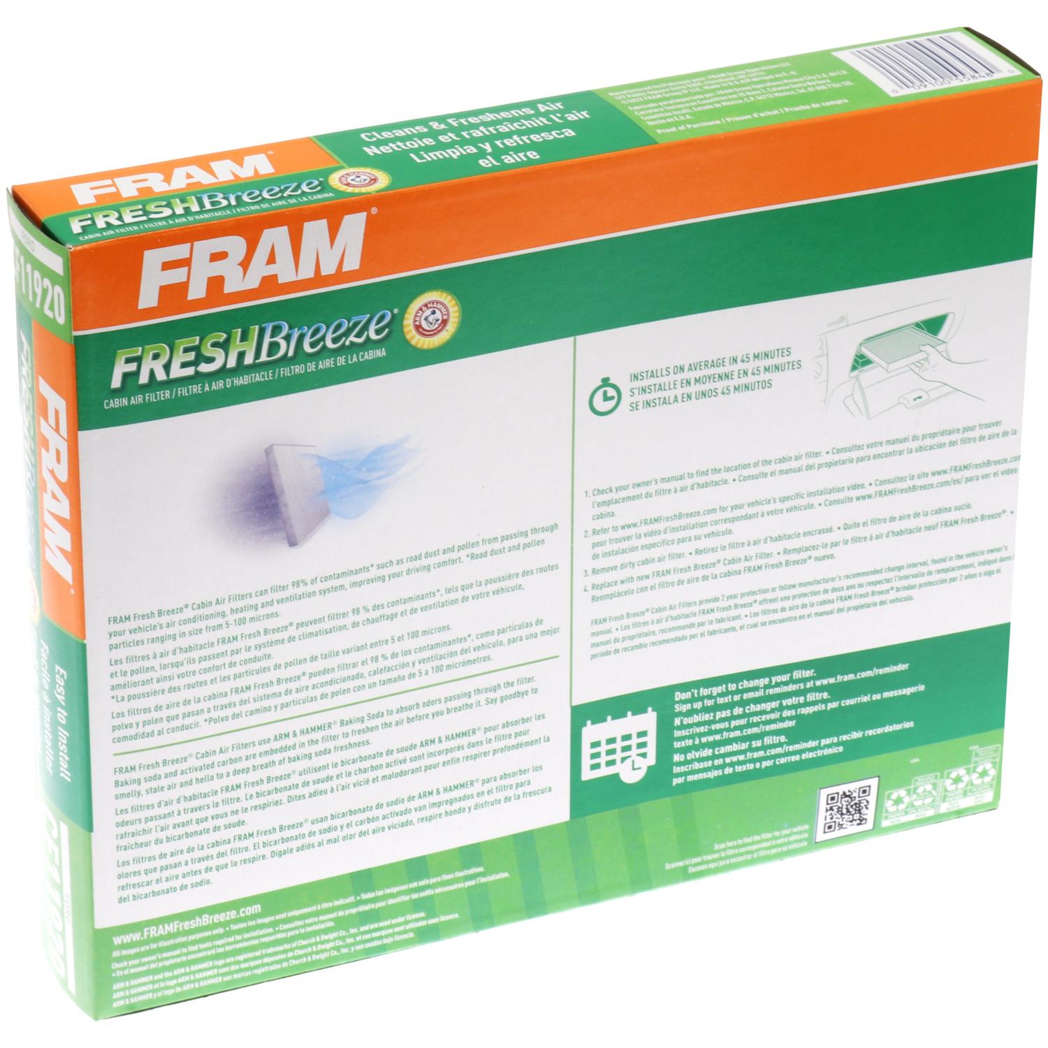 Fram CF11920 - Cabin Air Filter Fram CF11920 Cabin Air Filter product image 5 of 6