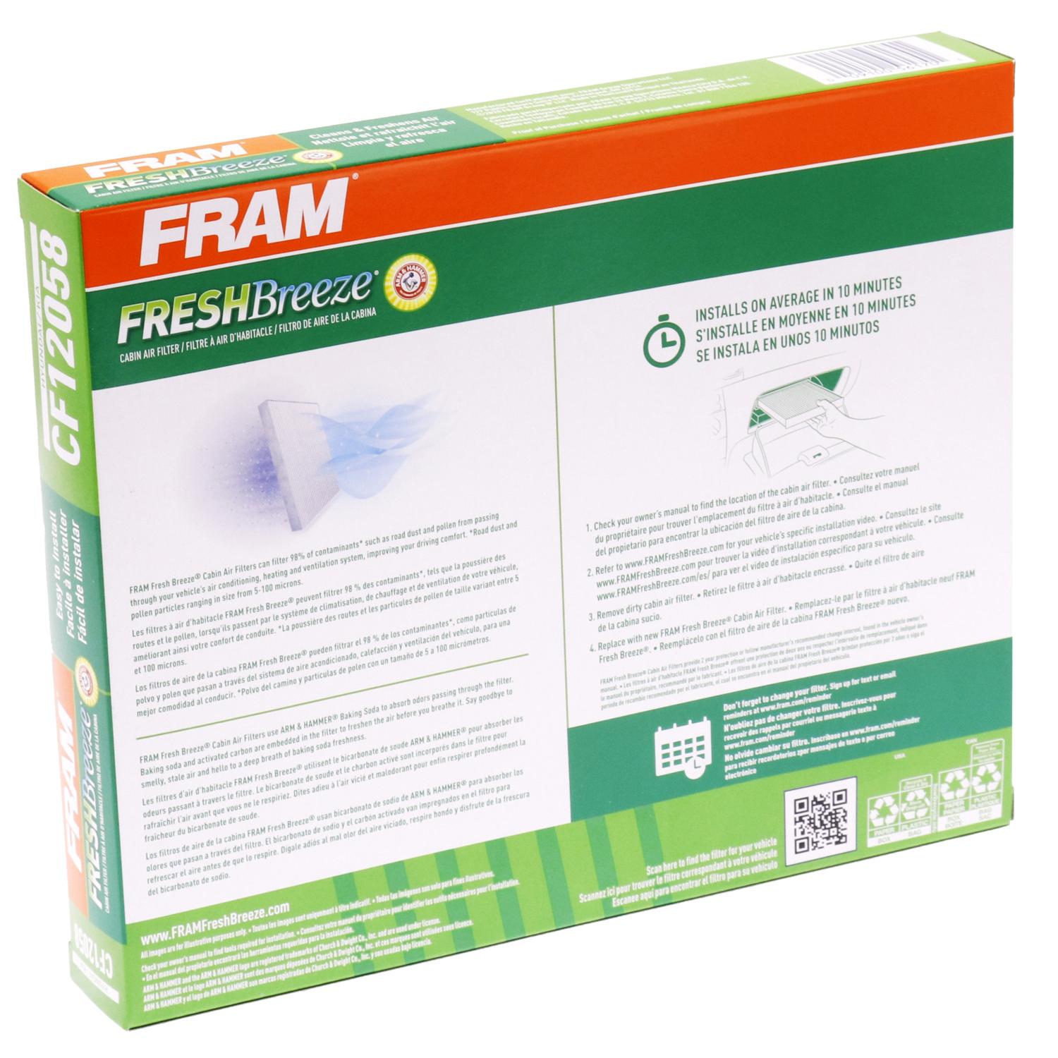 Fram CF12058 - Cabin Air Filter Fram CF12058 Cabin Air Filter product image 3 of 6