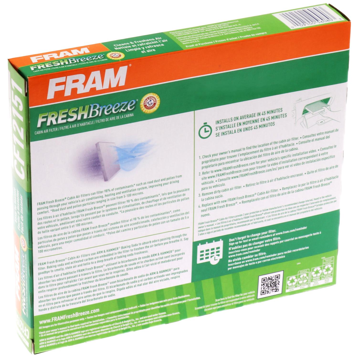 Fram CF12151 - Cabin Air Filter Fram CF12151 Cabin Air Filter product image 6 of 7