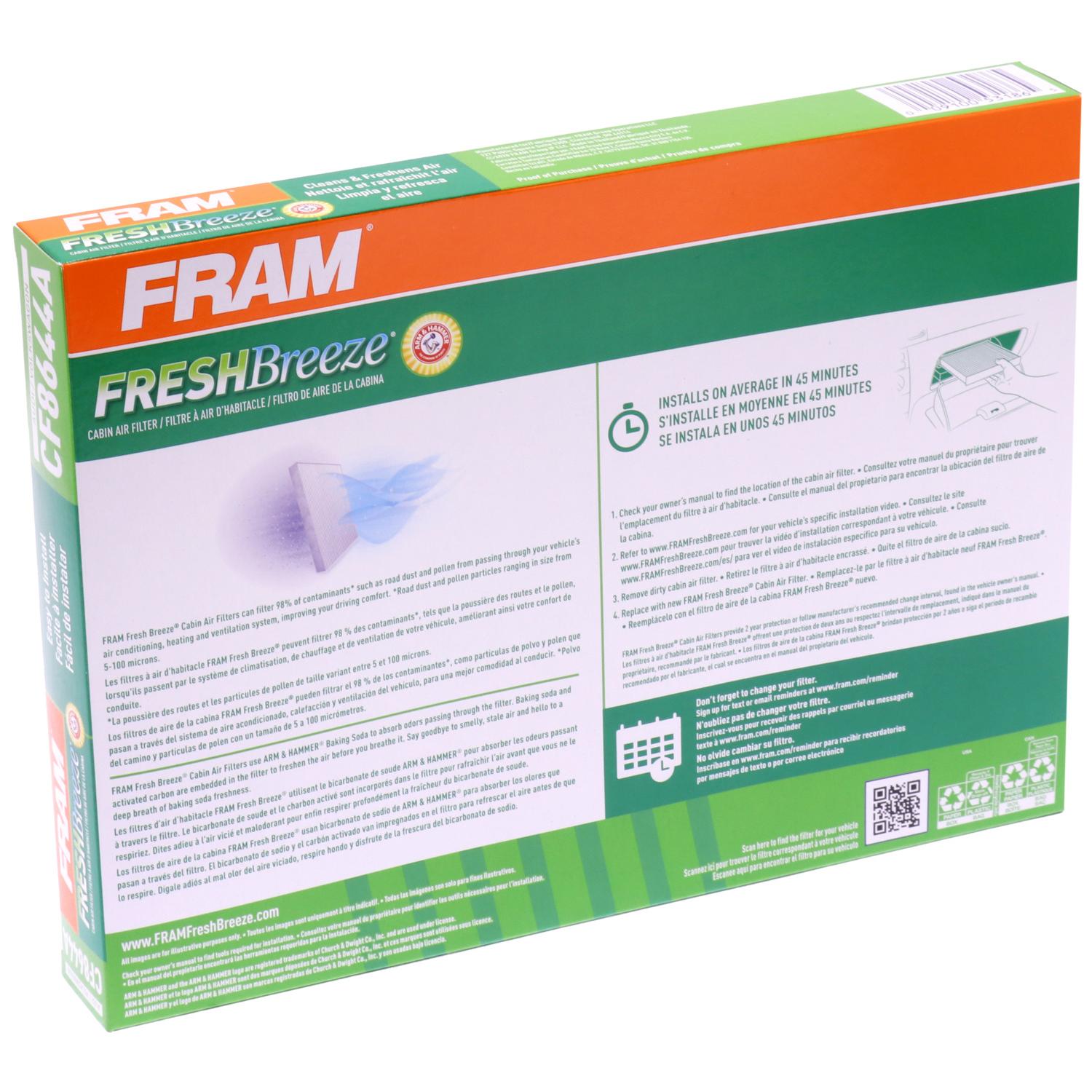 Fram CF8644A - Cabin Air Filter Fram CF8644A Cabin Air Filter product image 4 of 7