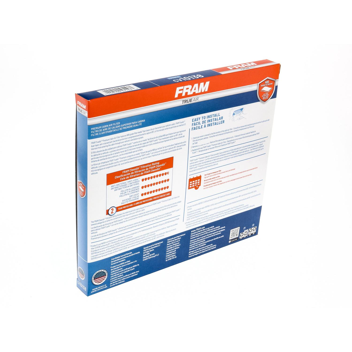 Fram CV10138 Cabin Air Filter product image 1 of 6