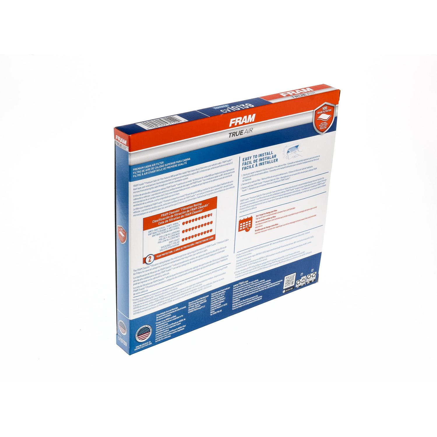 Fram CV10139 Cabin Air Filter product image 1 of 6