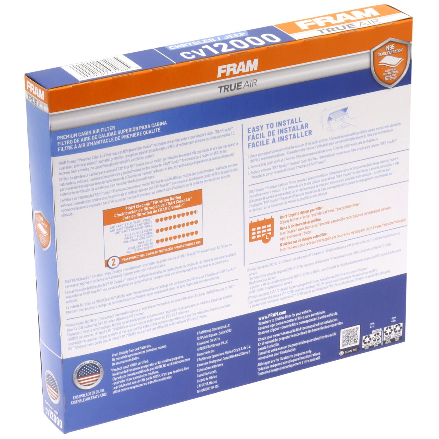 Fram CV12000 Cabin Air Filter product image 1 of 6
