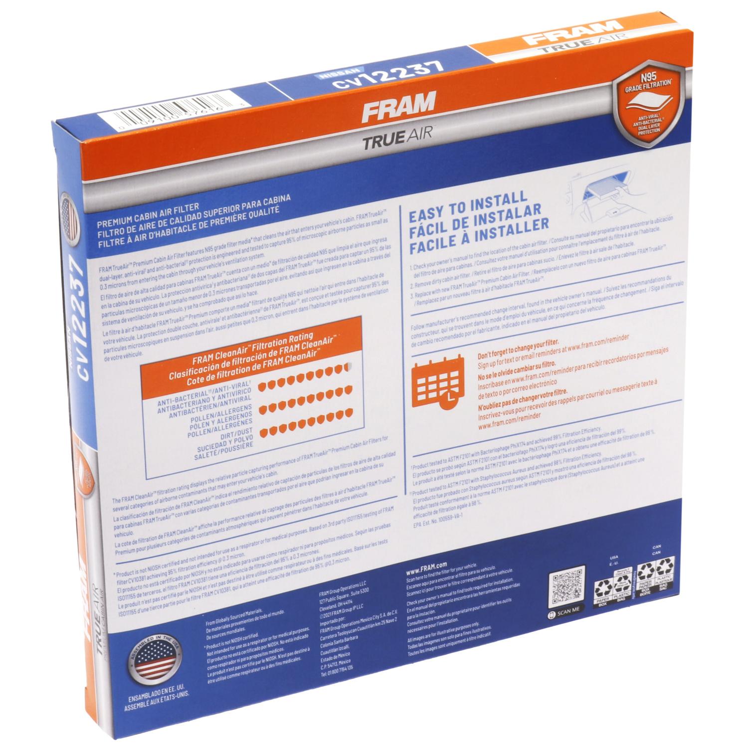 Fram CV12237 Cabin Air Filter product image 1 of 6
