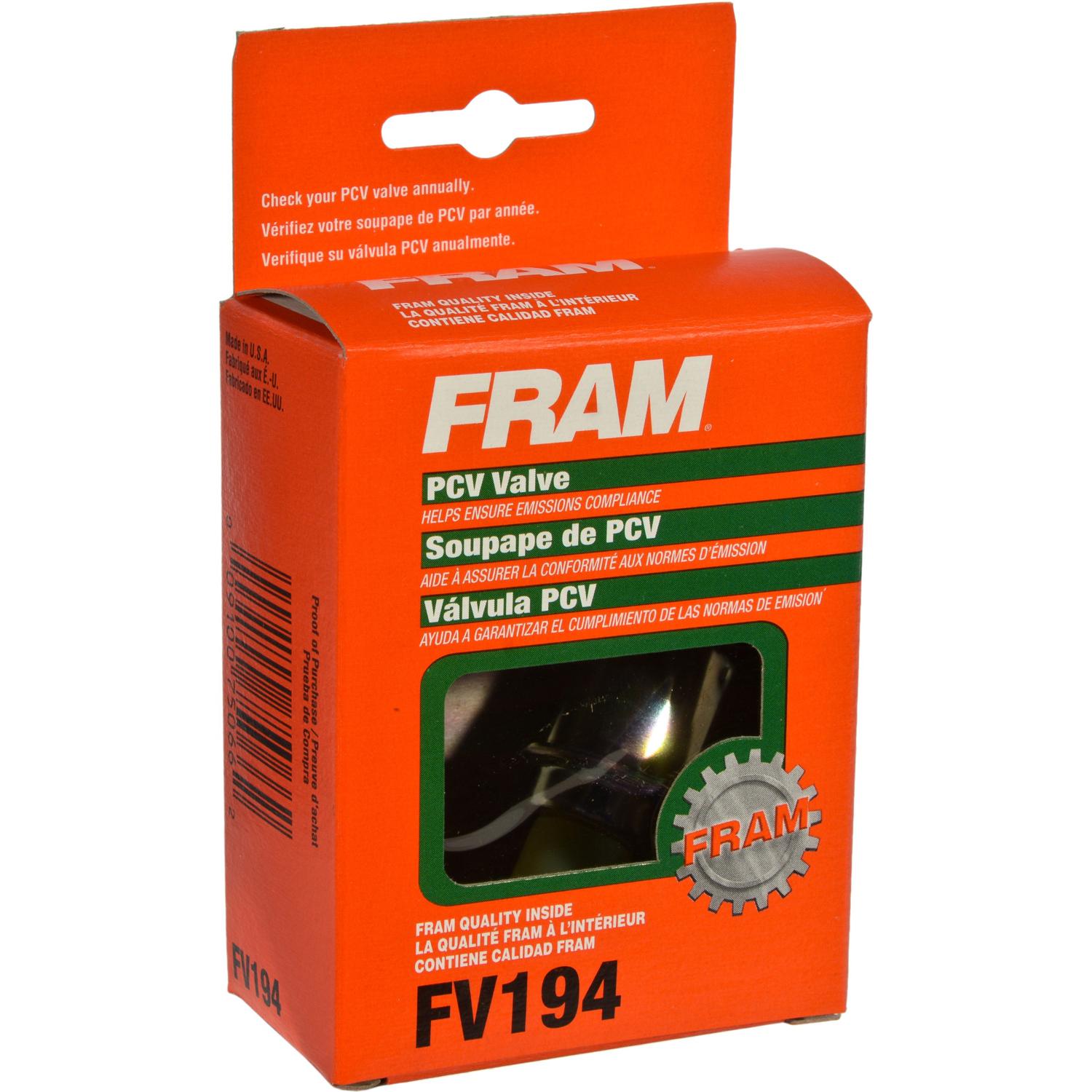 Fram FV194 - PCV Valve Fram FV194 PCV Valve product image 2 of 2