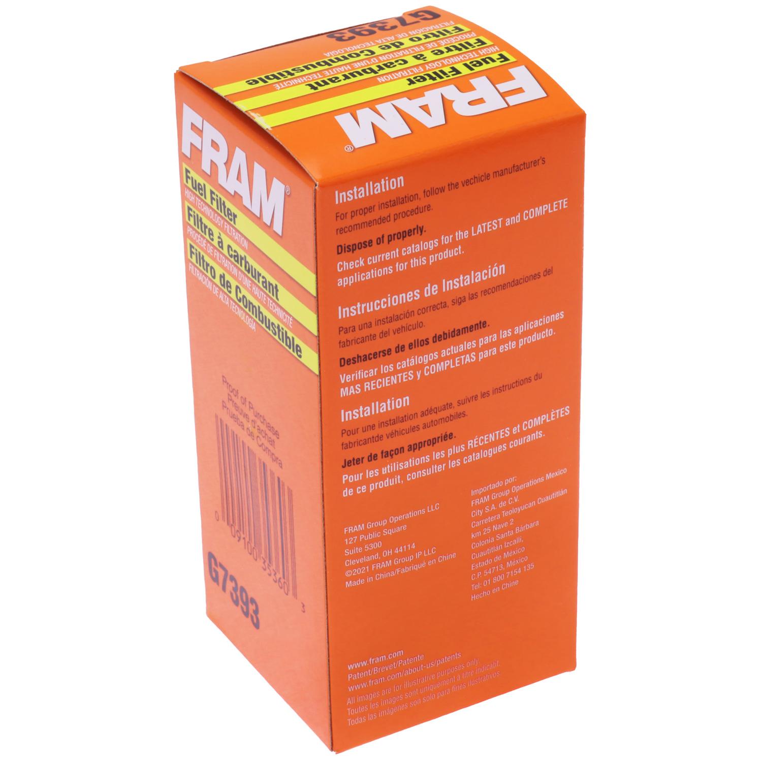 Fram G7393 Fuel Filter product image 2 of 6