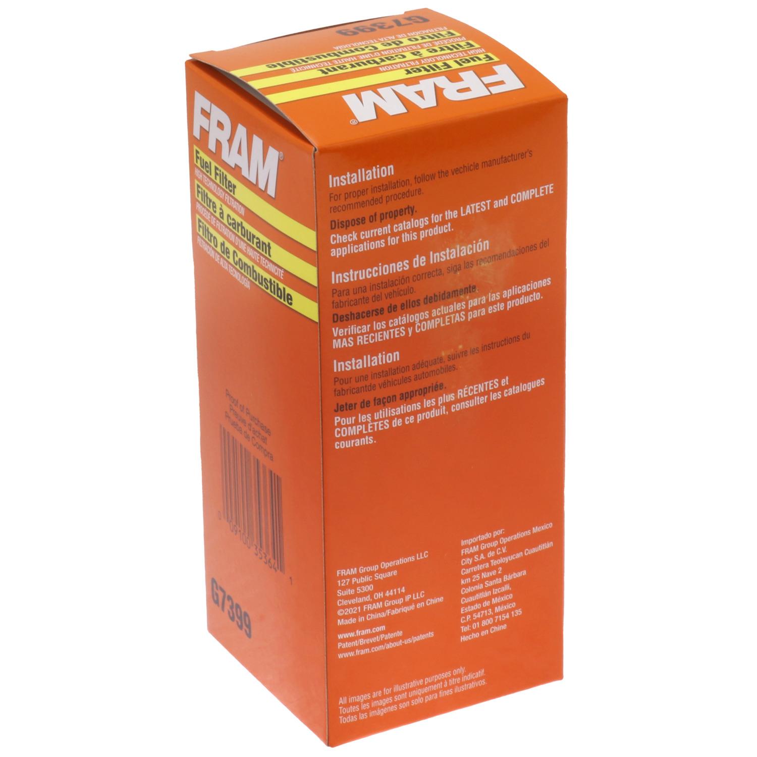 Fram G7399 - Fuel Filter Fram G7399 Fuel Filter product image 2 of 6