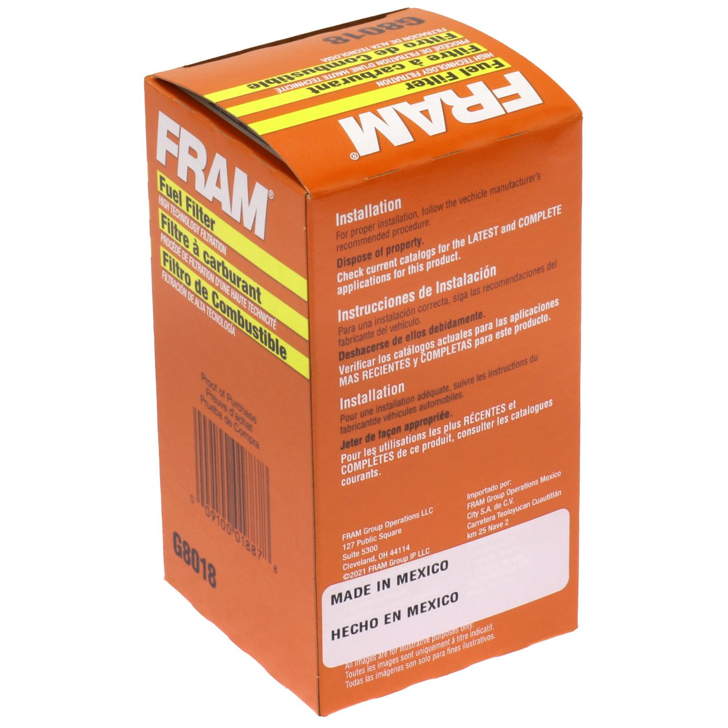 Fram G8018 - Fuel Filter Fram G8018 Fuel Filter product image 2 of 6