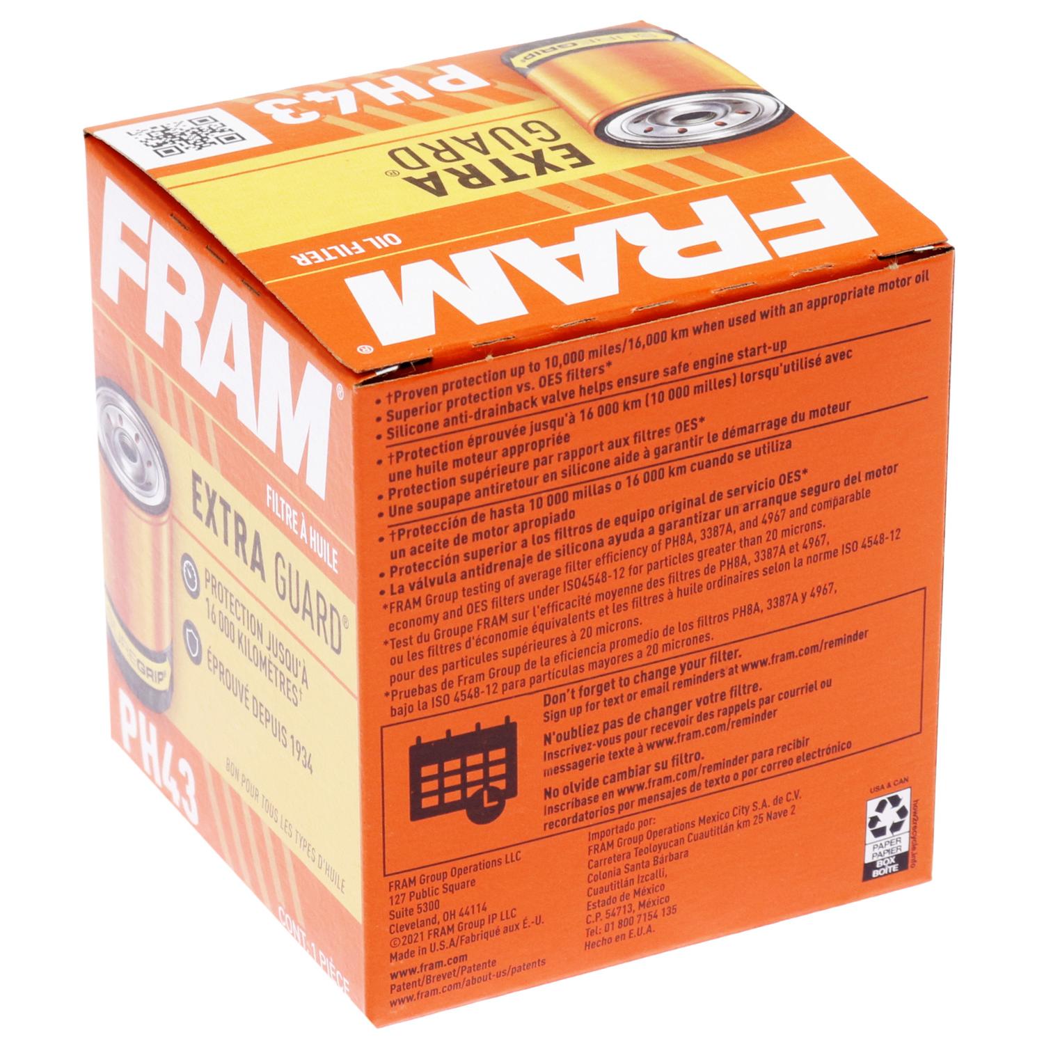 Fram PH43 - Engine Oil Filter Fram PH43 Engine Oil Filter product image 3 of 5