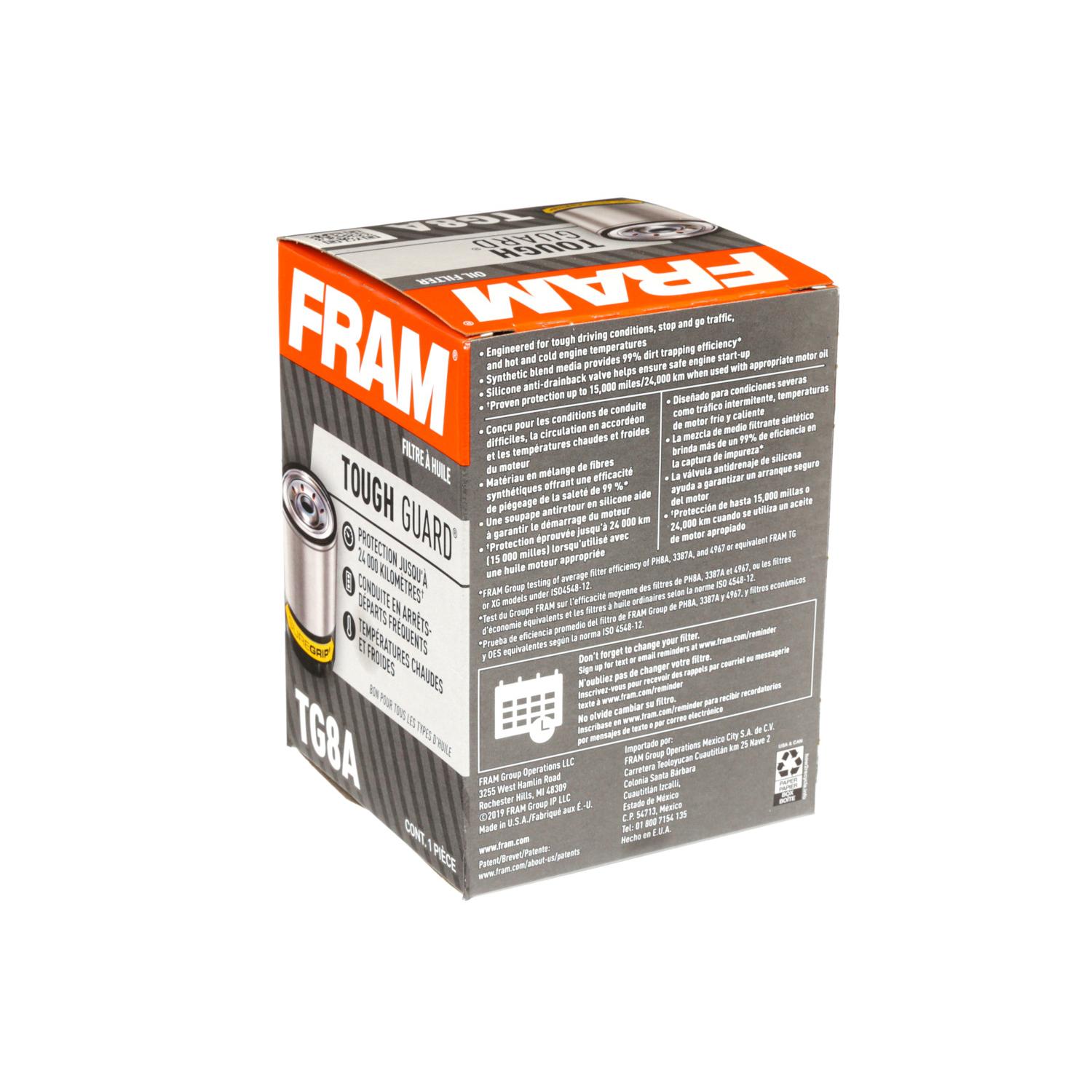 Fram TG8A - Engine Oil Filter Fram TG8A Engine Oil Filter product image 4 of 5