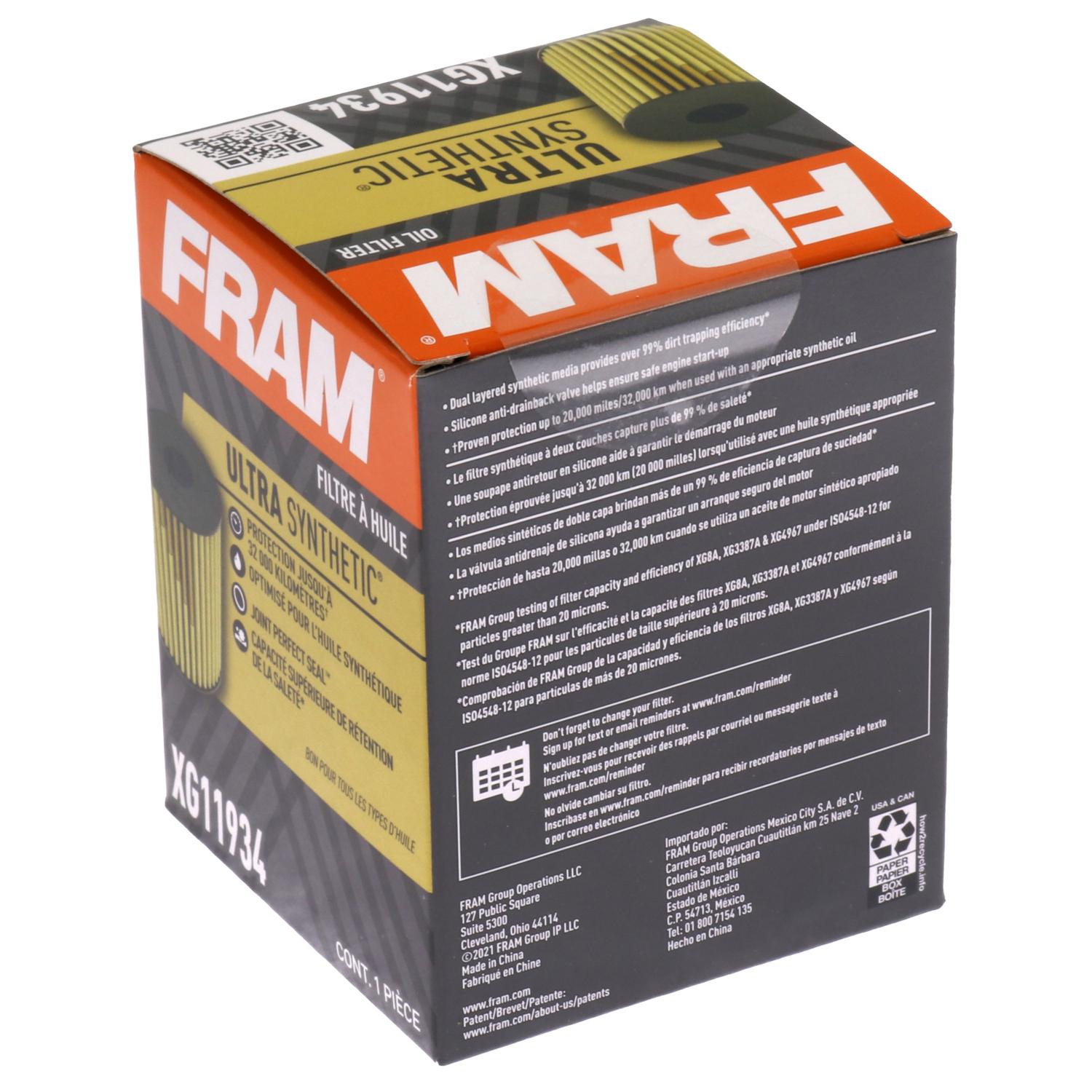 Fram XG11934 - Engine Oil Filter Fram XG11934 Engine Oil Filter product image 1 of 6