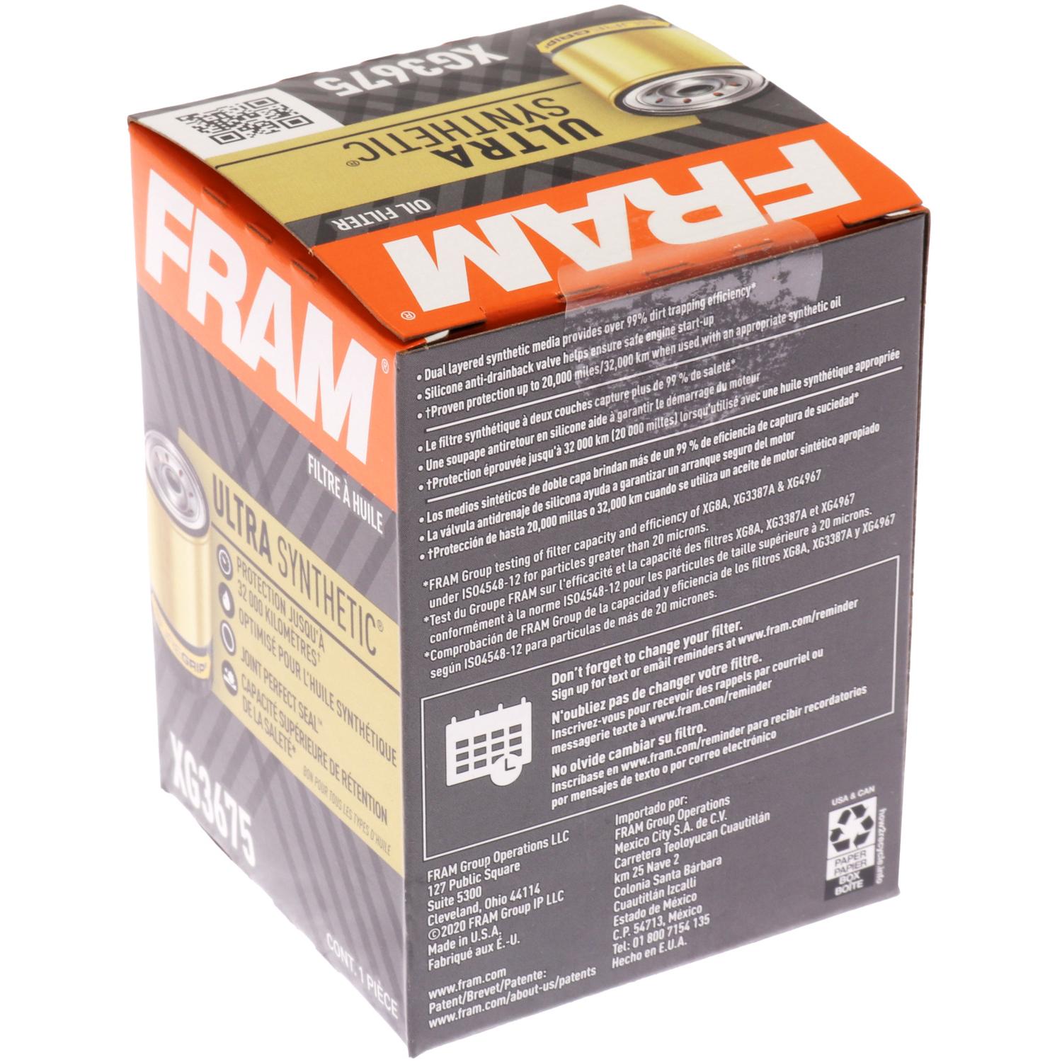 Fram XG3675 - Engine Oil Filter Fram XG3675 Engine Oil Filter product image 4 of 5