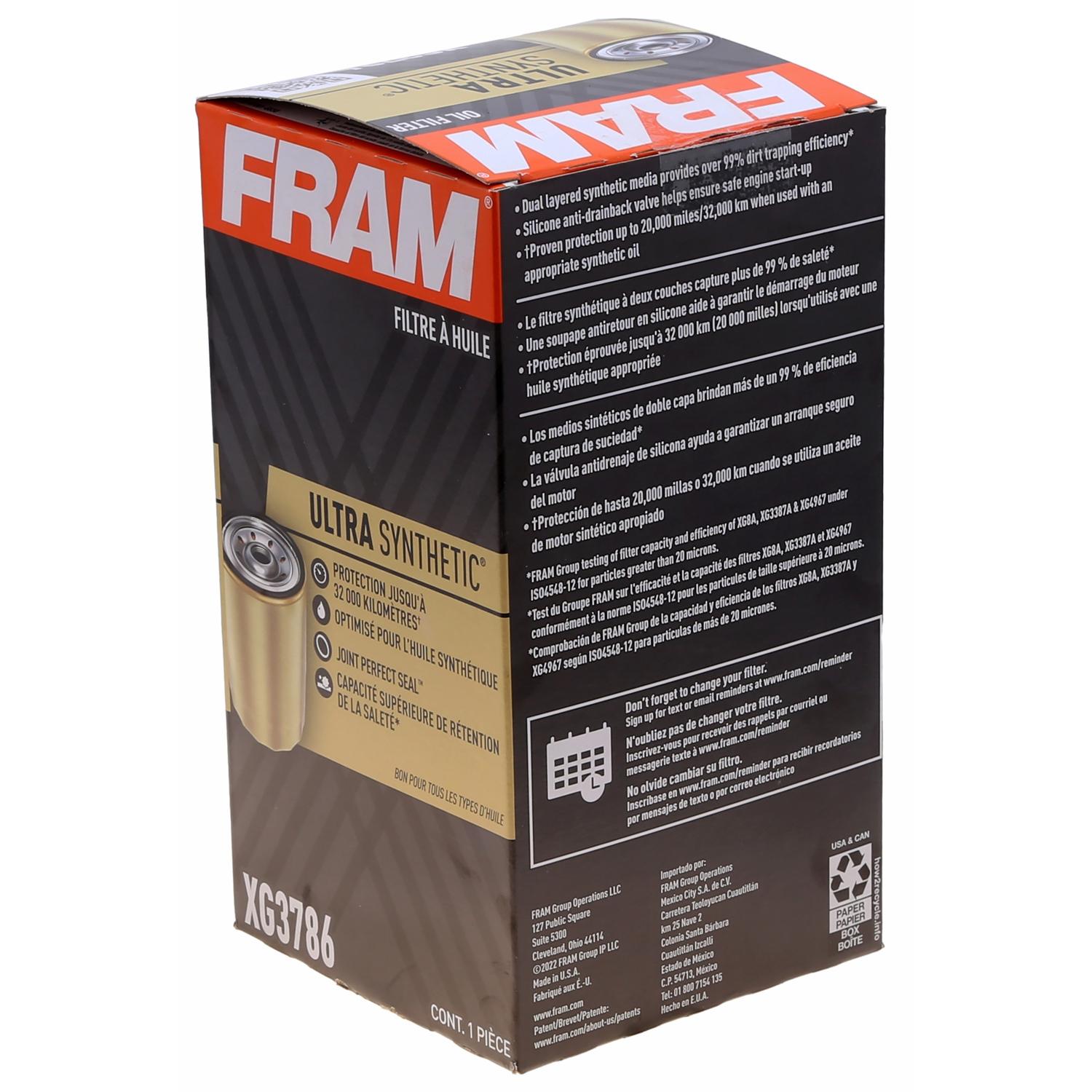 Fram XG3786 - Engine Oil Filter Fram XG3786 Engine Oil Filter product image 8 of 9
