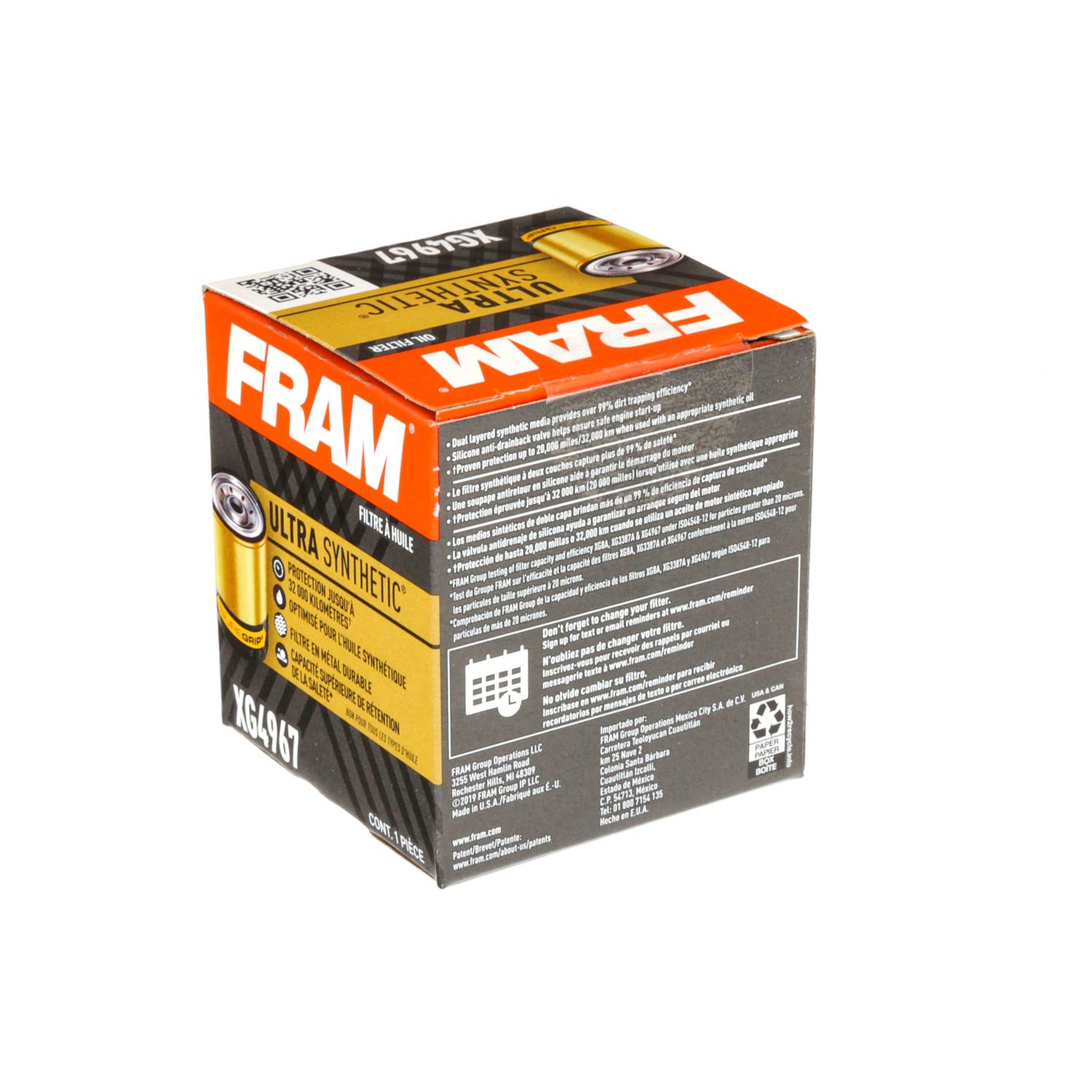 Fram XG4967 - Engine Oil Filter Fram XG4967 Engine Oil Filter product image 5 of 5