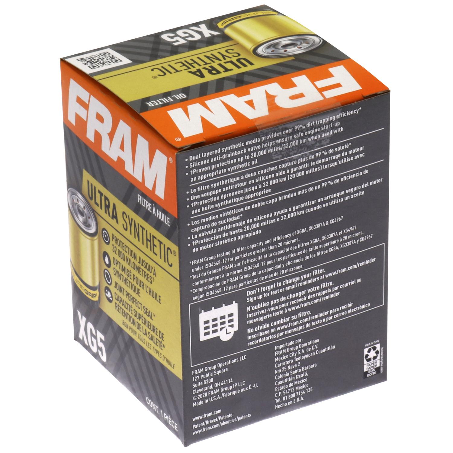 Fram XG5 - Engine Oil Filter Fram XG5 Engine Oil Filter product image 1 of 5