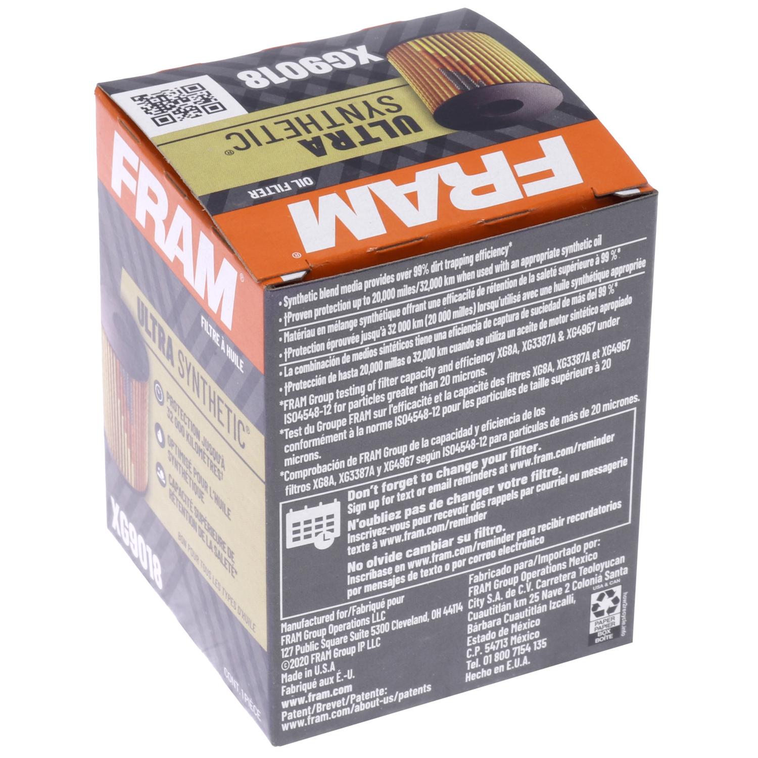 Fram XG9018 - Engine Oil Filter Fram XG9018 Engine Oil Filter product image 1 of 6