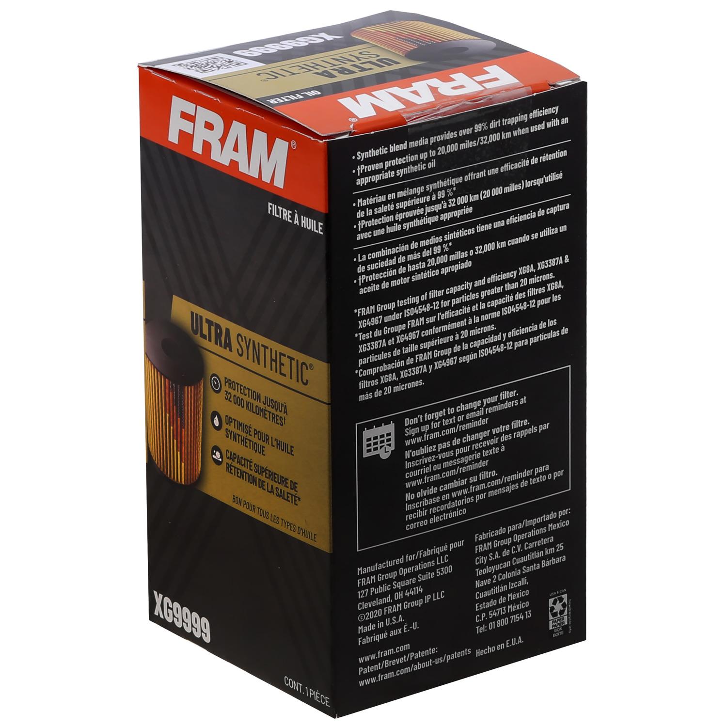 Fram XG9999 - Engine Oil Filter Fram XG9999 Engine Oil Filter product image 8 of 8
