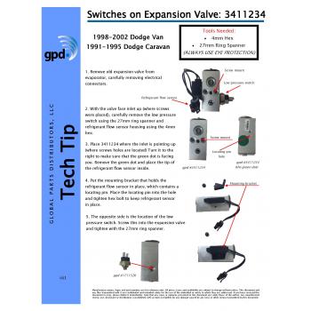 2000 Dodge Ram 2500 Van A/C Expansion Valve Front Global Parts Distributors 3411234 image 3 of 3