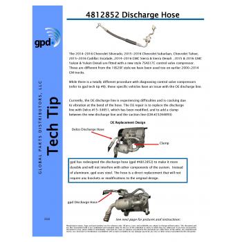 2017 GMC Yukon A/C Refrigerant Discharge Hose Global Parts Distributors 4812852 image 2 of 3