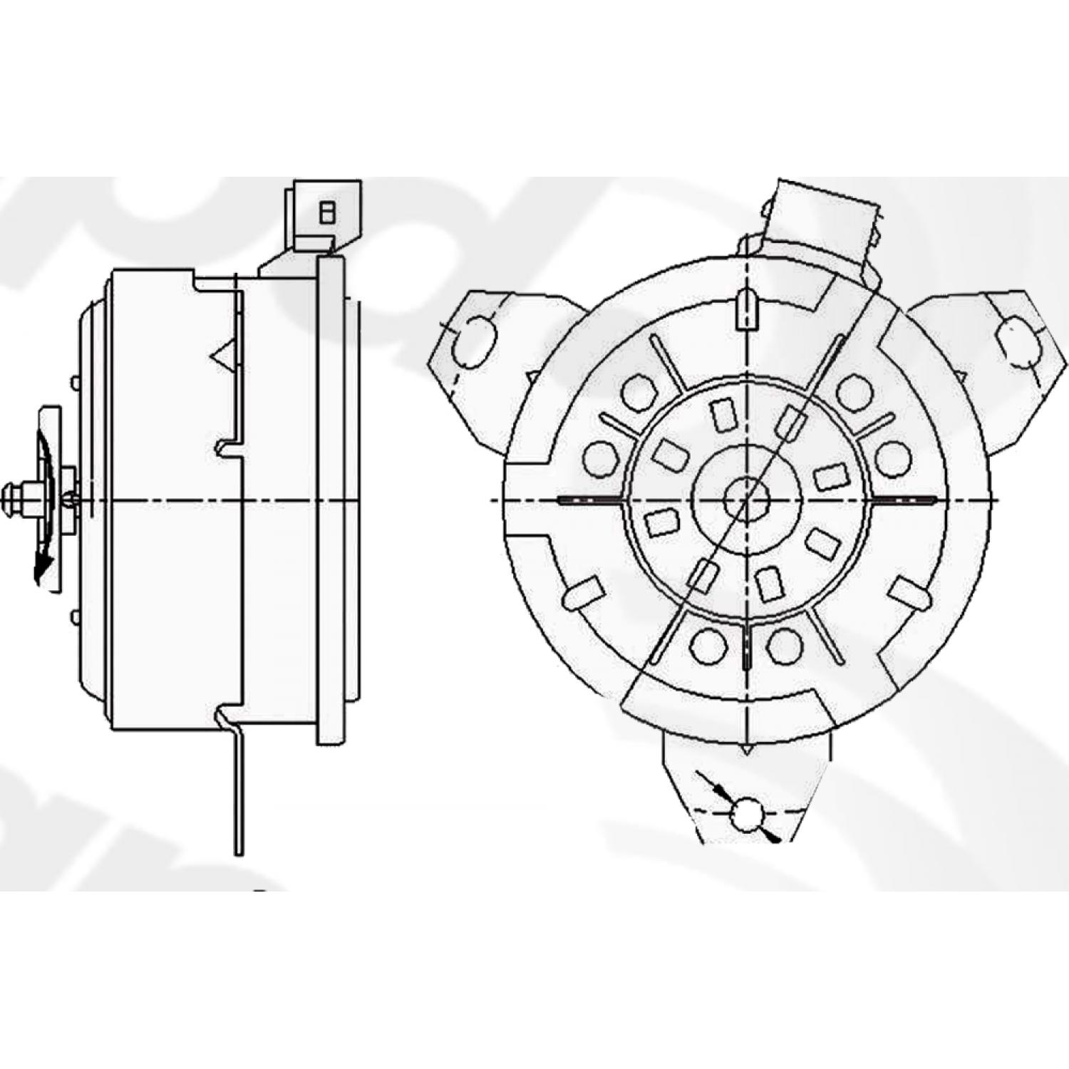 Global Parts Distributors 631100 - Engine Cooling Fan Motor Global Parts Distributors 631100 Engine Cooling Fan Motor product image 1 of 1